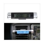 Digital thermometer + clock, with light, for auto